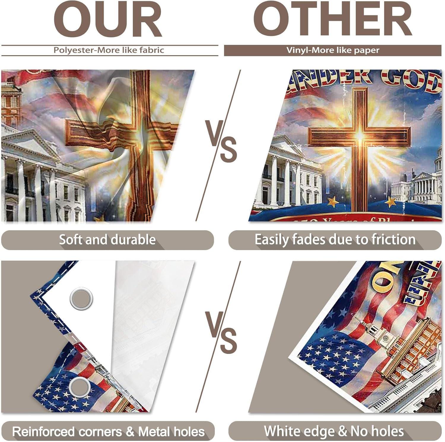 America 250th Anniversary Backdrop | Patriotic Flag Photo Banner (72x43 Inch)