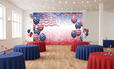10x8 Ft Patriotic Fireworks Backdrop | American Flag 4th of July Photo Banner | Independence Day Party Decor