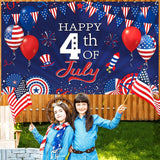 Patriotic 4th of July Backdrop | American Flag Stars Stripes Photo Banner, Independence Day Decor