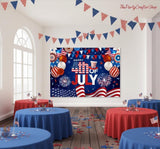 Patriotic 4th of July Backdrop | American Flag Independence Day Photo Banner (7x5 Ft)