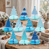 10 Pcs Christmas Tree Honeycomb Centerpieces | Winter Wonderland Table Decor