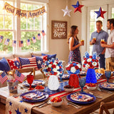 Patriotic Honeycomb Centerpieces | Red White Blue Rose American Flag Table Decor