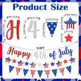 Happy 4th of July Patriotic Banner Garland Red White Blue USA Flag Party Decorations