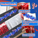 Patriotic Parade Float Decoration Set: Red, White, Blue Fringe Garland (8 Pcs)