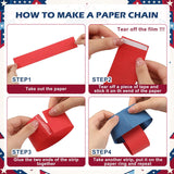 Patriotic Paper Chain Garland: Red White Blue 4th of July Party Decoration (46FT)