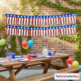 5 Pack Patriotic Foil Fringe Garland Red White Blue Star Banner 4th of July
