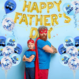Happy Father's Day Balloon Garland Kit: Blue Foil & Latex Decorations for Dad