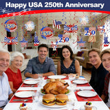 30PCS USA 250th Anniversary Hanging Swirl Decorations Patriotic 4th of July Party Supplies