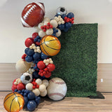 Sports Theme Balloon Arch Kit: Navy, Red, Sand Colors for Parties