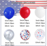 Patriotic Balloon Garland Kit: Red, White, Blue, Flag, Star Balloons (4th of July)