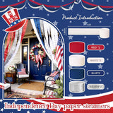 8 Rolls Patriotic Crepe Paper Streamers Red White Blue 250th Anniversary Party Decorations