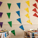 98FT Colorful Pennant Banner Flags Double Sided Triangle Bunting Party Decorations