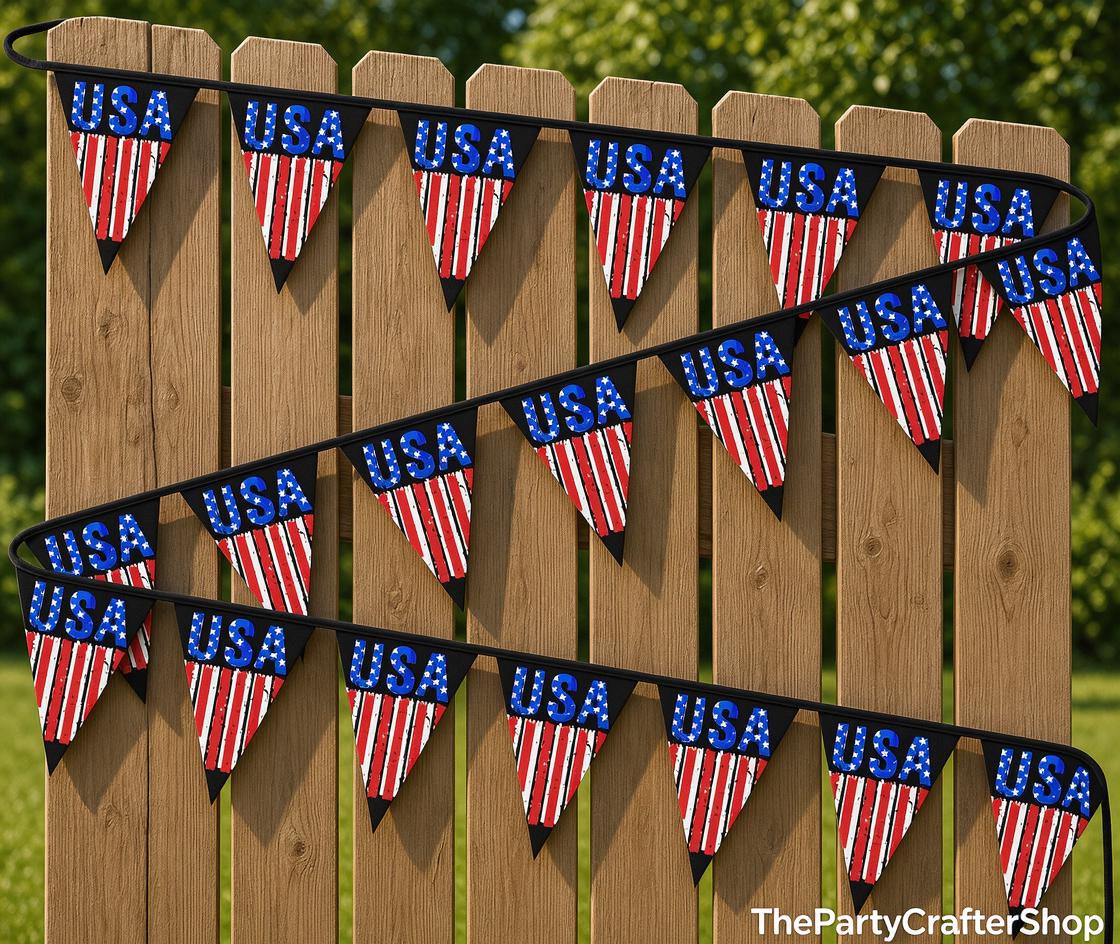 Happy 4th of July American Flag Banner Patriotic Independence Day Party Decorations