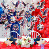 48PCS 4th of July Hanging Swirl Decorations Patriotic Ceiling Streamers Party Decor