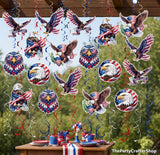 48PCS 4th of July Hanging Swirl Decorations Patriotic Ceiling Streamers Party Decor