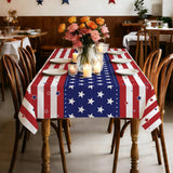 8 Pack American Flag Tablecloths 54 x 108 Inch Disposable Patriotic Party Table Covers