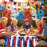 Patriotic Star Banner Garland Red White Blue 4th of July Party Decorations