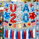 Patriotic Star Banner Garland Red White Blue 4th of July Party Decorations