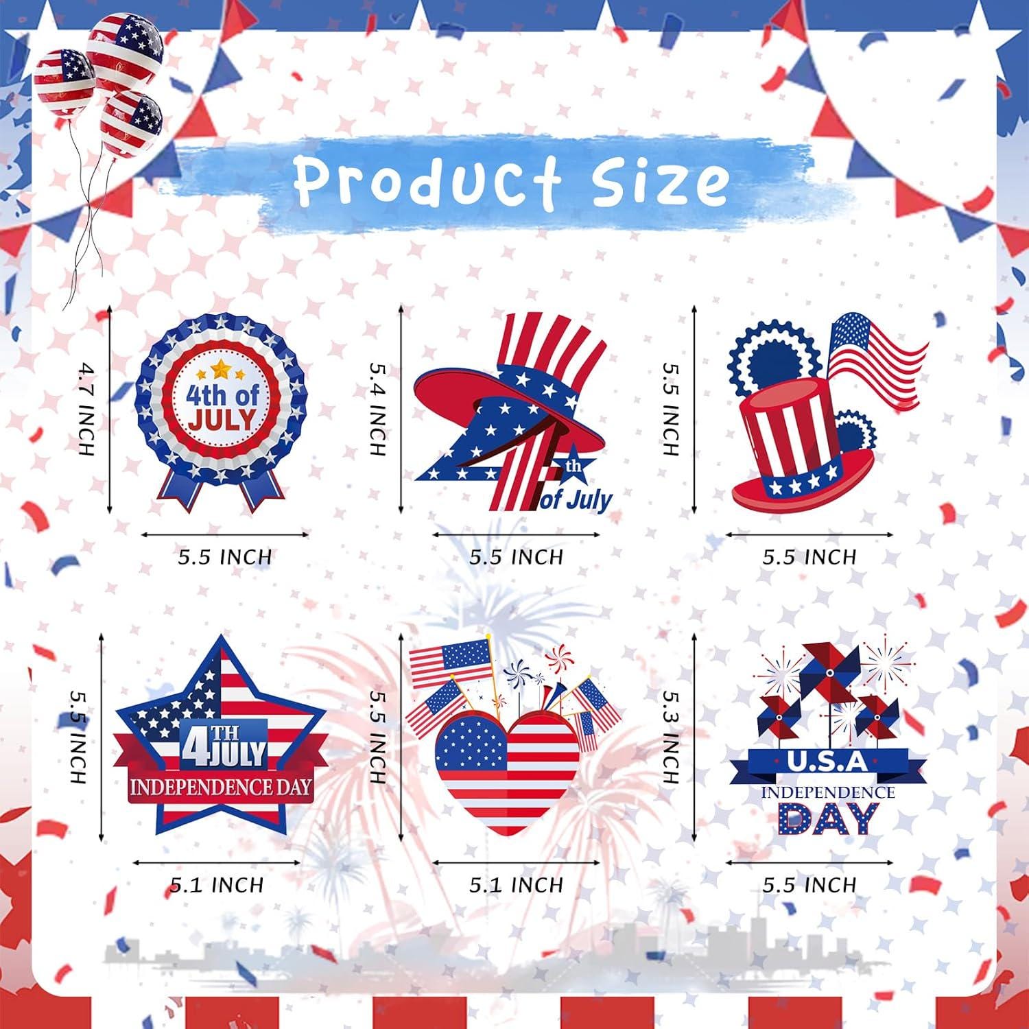 24PCS Patriotic Hanging Swirl Decorations USA Independence Day Ceiling Streamers Party Decor