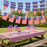 American Flag Banner & 20 USA Stick Flags Patriotic 4th of July Party Decorations
