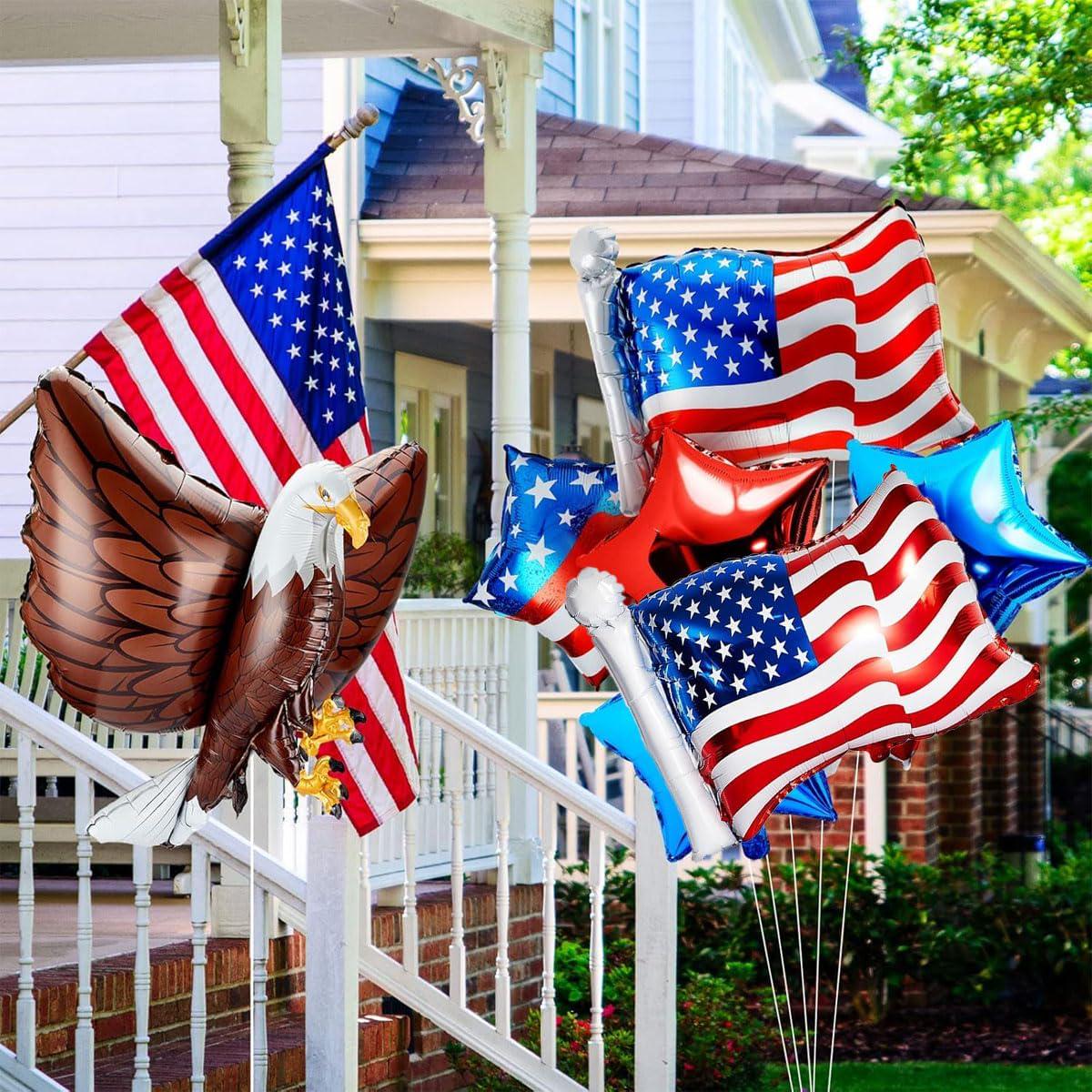 Eagle & American Flag Balloons Patriotic 4th of July Party Decorations USA Balloon Set
