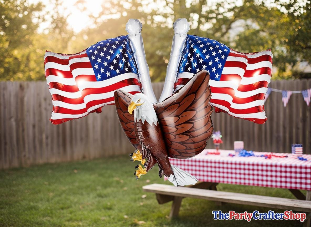 Eagle & American Flag Balloons Patriotic 4th of July Party Decorations USA Balloon Set