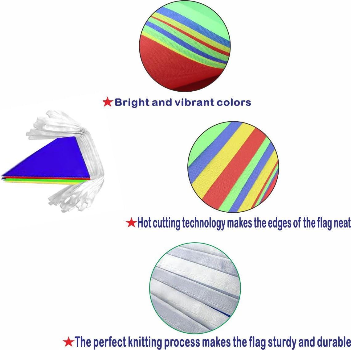2 Pack Colorful Pennant Banner Flags 66FT Triangle Bunting Garland Party Decorations