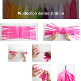 30PCS Red White Blue Tissue Paper Tassel Garland Patriotic Party Streamer Decorations