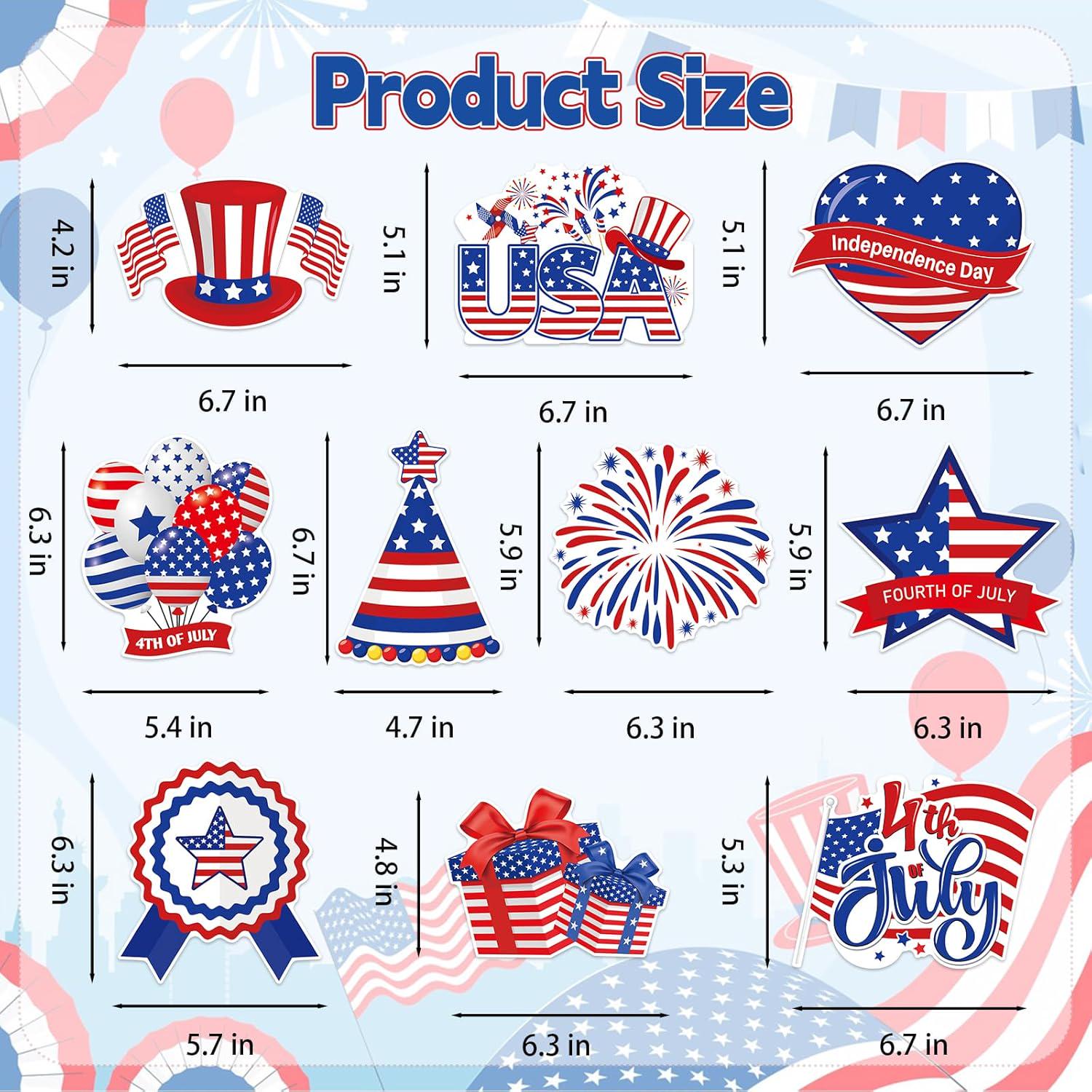 40PCS Patriotic Hanging Swirl Decorations Double Sided 4th of July Ceiling Streamers
