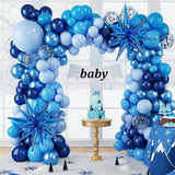 140PCS Blue Balloon Arch Kit Metallic Confetti Star Latex Party Decorations Father’s Day Graduation