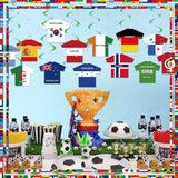 50PCS International Flag Hanging Swirl Decorations World Flags Sports & Soccer Party Decor