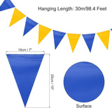 98FT Deep Blue & Yellow Pennant Banner Flags Triangle Bunting Party Decorations