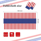 2 Pack American Flag Tablecloths 54 x 108 Inch Patriotic Disposable Party Table Covers