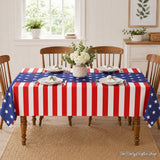 4 Pack American Flag Tablecloths 54x108 Inch Disposable Patriotic Party Table Covers