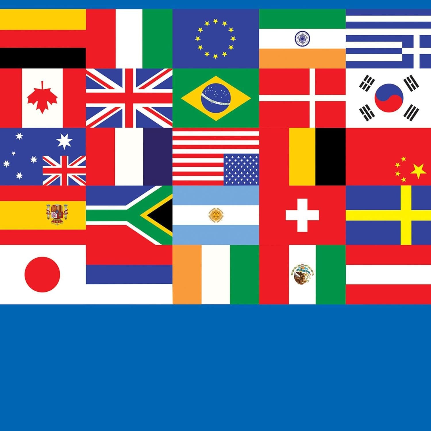 2 Pack International World Flags Tablecloths 54x108 Inch Multicultural Party Table Covers