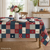 60x84 Inch American Flag Tablecloth Patriotic Veterans Day & 4th of July Party Table Cover