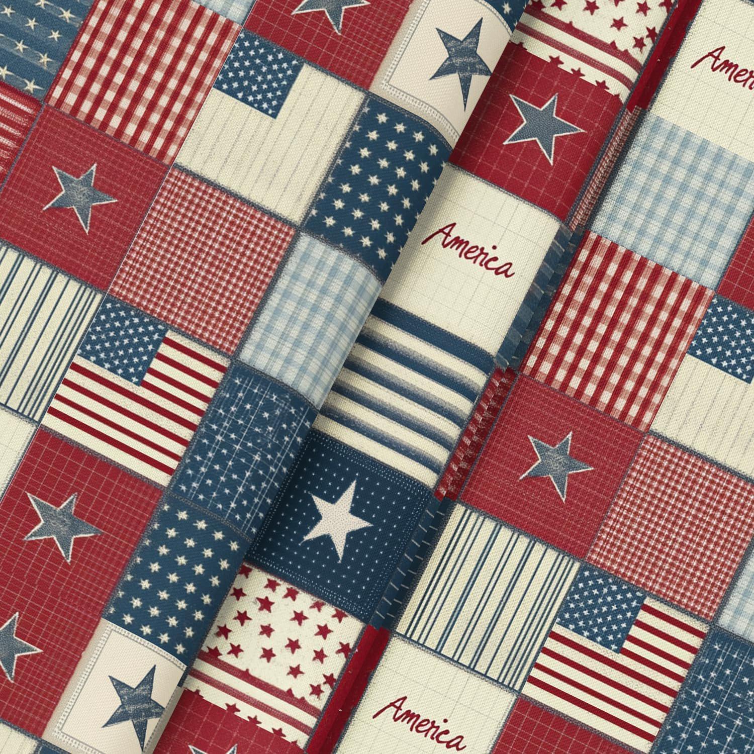 60x84 Inch American Flag Tablecloth Patriotic Veterans Day & 4th of July Party Table Cover