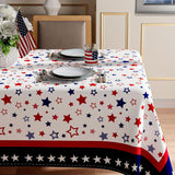 60x84 Inch Patriotic Stars Tablecloth American Flag Independence Day Party Table Cover