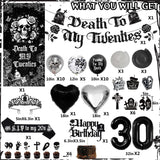 Death to My 20s 30th Birthday Decorations Set RIP to My 20s Banner Backdrop Balloons Sash Crown