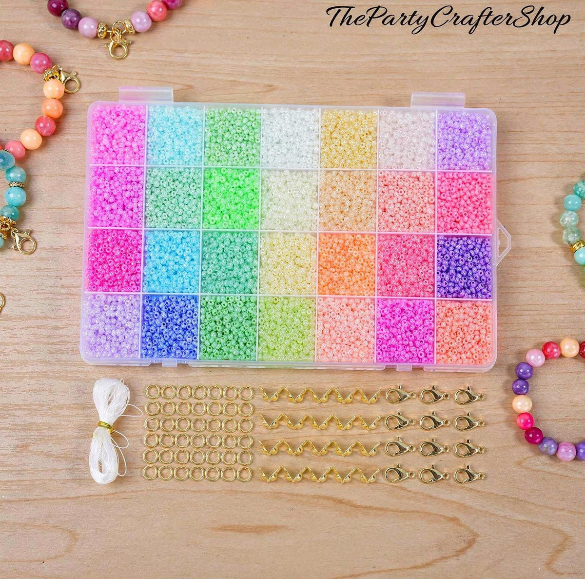 11000PCS Glass Seed Beads Kit 28 Colors 3mm Friendship Bracelet Jewelry Making Supplies