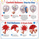 Colorful Balloon Garland Kit: Red, Blue, Yellow, Green Latex, Confetti, Foil Stars
