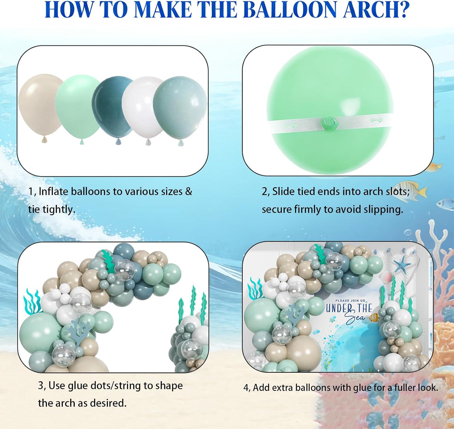 Under the Sea Balloon Garland Arch Kit: Ocean Theme Party Decorations