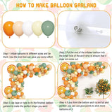 Sage Green Orange Yellow Balloon Garland Arch Kit for Baby Shower Party Decor