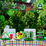 8PCS 50th Birthday Honeycomb Centerpieces Black Green Red Table Decorations Party Supplies