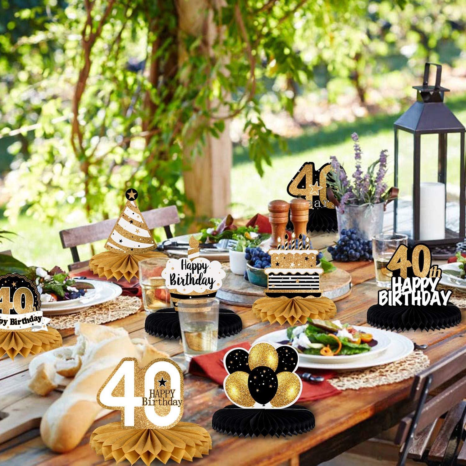 Happy 40th Birthday Honeycomb Centerpieces Cheers to 40 Years Table Decorations Party Supplies