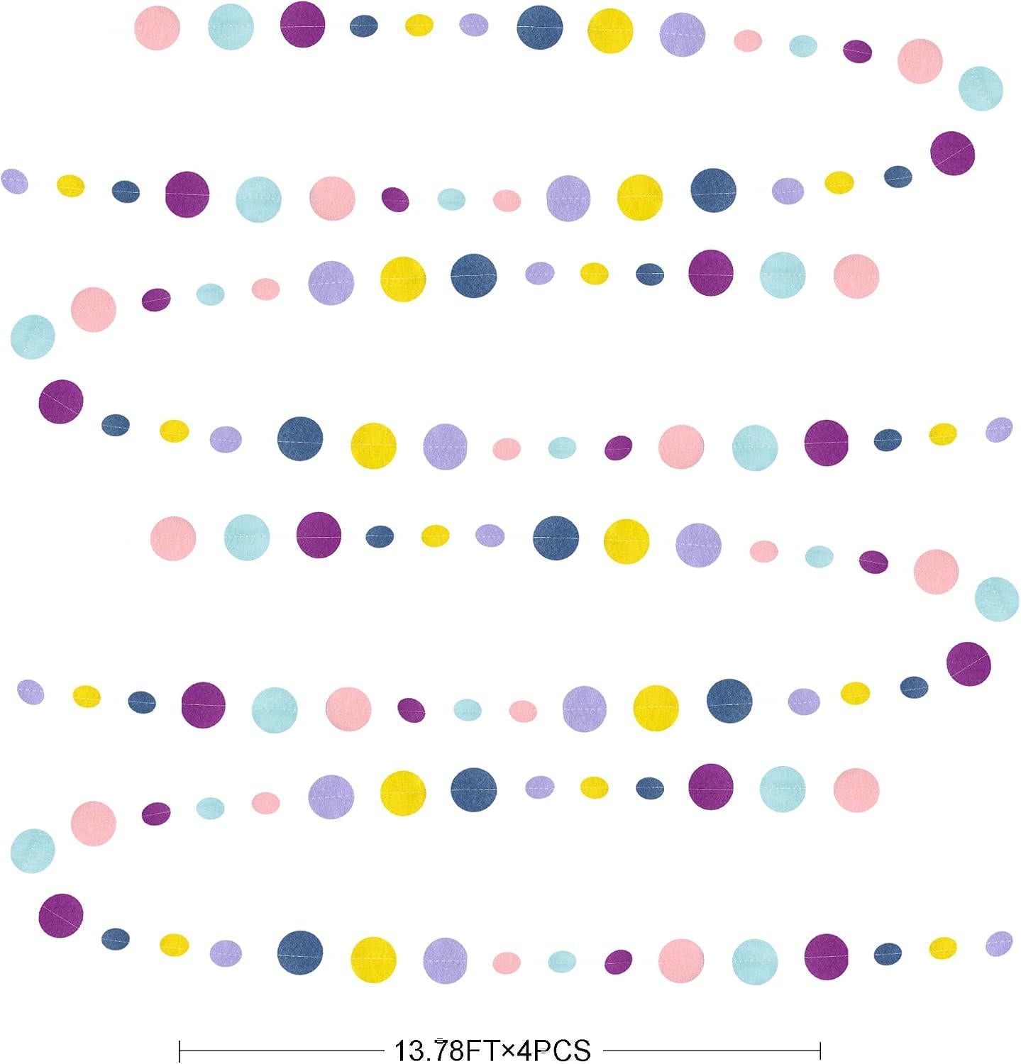 Felt Garland Banner: Polka Dot Party Decorations for Baby Shower, Nursery