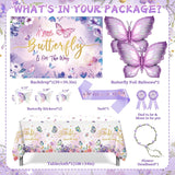 Butterfly Baby Shower Decorations Set A Little Butterfly Is On The Way Pink Purple Party Supplies