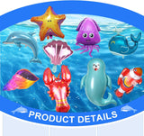 9PCS Under the Sea Animal Balloon Set Shark Dolphin Whale Ocean Theme Birthday Party Decorations