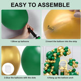 134PCS Green & Gold Balloon Arch Kit Metallic Dark Green Balloons Garland Party Decorations