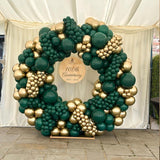 134PCS Green & Gold Balloon Arch Kit Metallic Dark Green Balloons Garland Party Decorations
